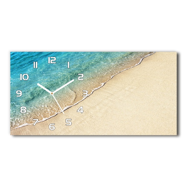Horloge horizontale en verre Vague sur la plage