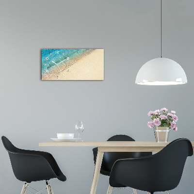 Horloge horizontale en verre Vague sur la plage