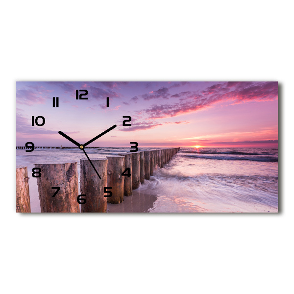 Horloge horizontale en verre Brise-lames en bois