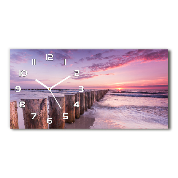 Horloge horizontale en verre Brise-lames en bois