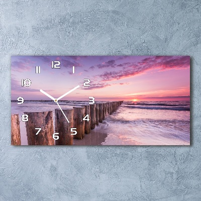 Horloge horizontale en verre Brise-lames en bois