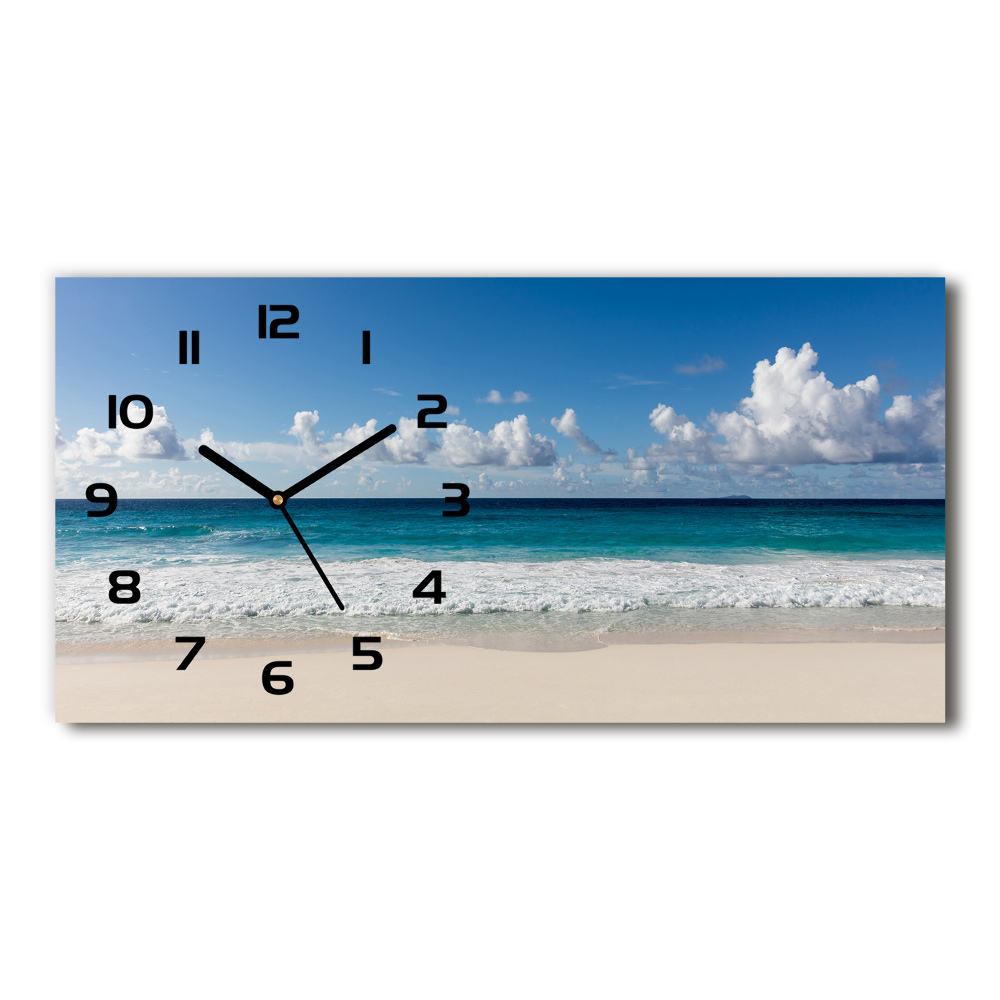 Horloge rectangulaire horizontale Plage des Seychelles