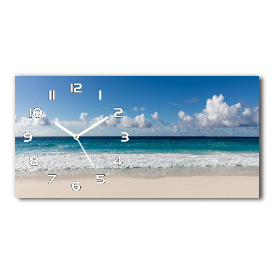 Horloge rectangulaire horizontale Plage des Seychelles