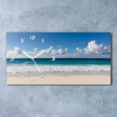 Horloge rectangulaire horizontale Plage des Seychelles