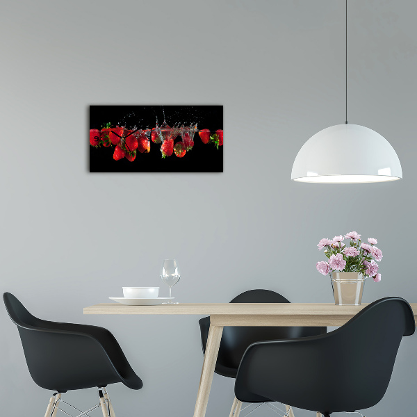 Horloge horizontale Fraises sous l'eau