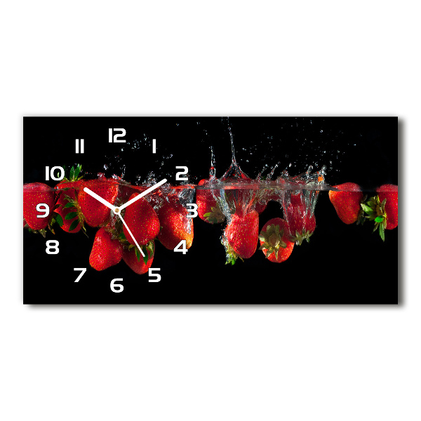 Horloge horizontale Fraises sous l'eau