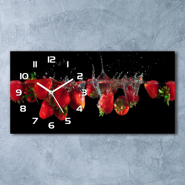 Horloge horizontale Fraises sous l'eau