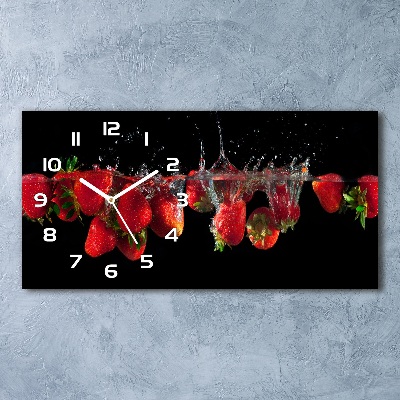 Horloge horizontale Fraises sous l'eau