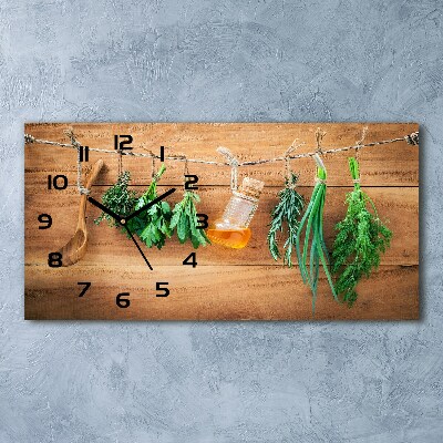 Horloge horizontale Herbes sur une ficelle