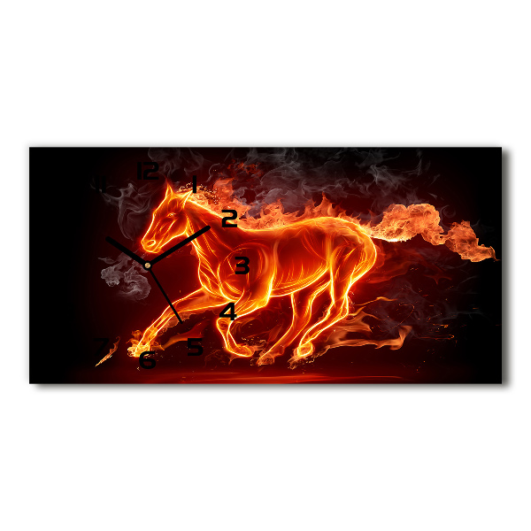 Horloge horizontale Cheval en flammes