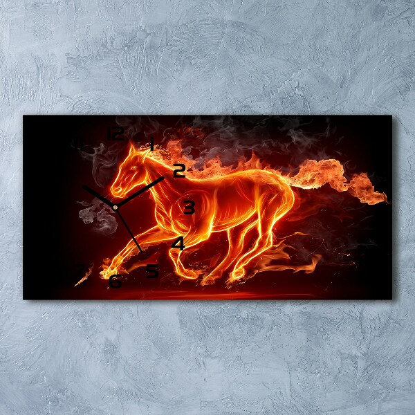 Horloge horizontale Cheval en flammes