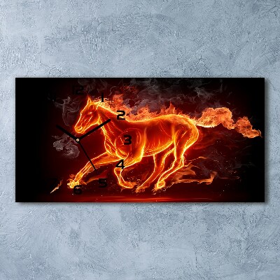Horloge horizontale Cheval en flammes