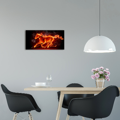 Horloge horizontale Cheval en flammes
