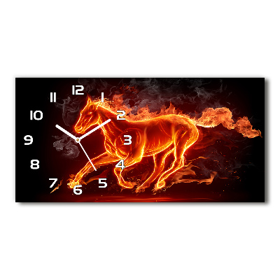 Horloge horizontale Cheval en flammes