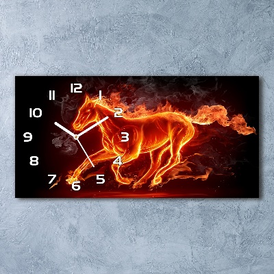 Horloge horizontale Cheval en flammes