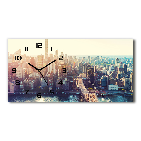 Horloge rectangulaire horizontale Vue à vol d'oiseau de la ville de New York