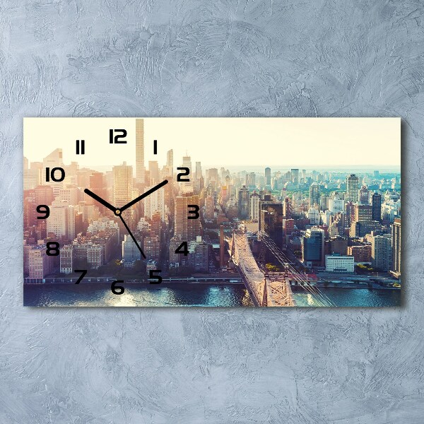 Horloge rectangulaire horizontale Vue à vol d'oiseau de la ville de New York
