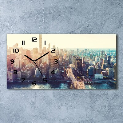 Horloge rectangulaire horizontale Vue à vol d'oiseau de la ville de New York