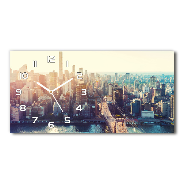 Horloge rectangulaire horizontale Vue à vol d'oiseau de la ville de New York
