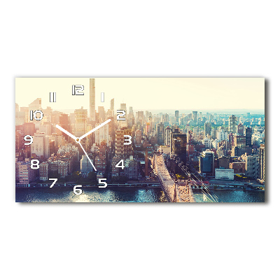 Horloge rectangulaire horizontale Vue à vol d'oiseau de la ville de New York