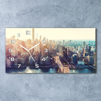 Horloge rectangulaire horizontale Vue à vol d'oiseau de la ville de New York