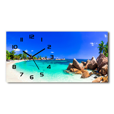 Horloge horizontale en verre Plage Seychelles