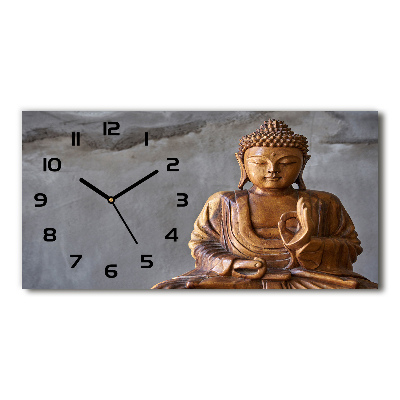 Horloge horizontale Bouddha en bois