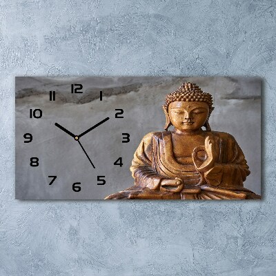 Horloge horizontale Bouddha en bois