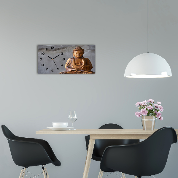 Horloge horizontale Bouddha en bois