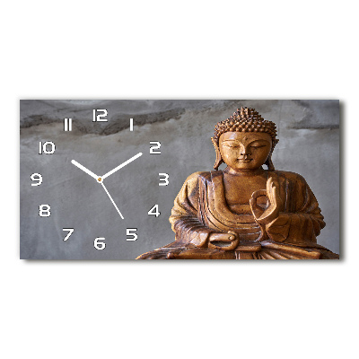 Horloge horizontale Bouddha en bois