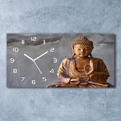Horloge horizontale Bouddha en bois
