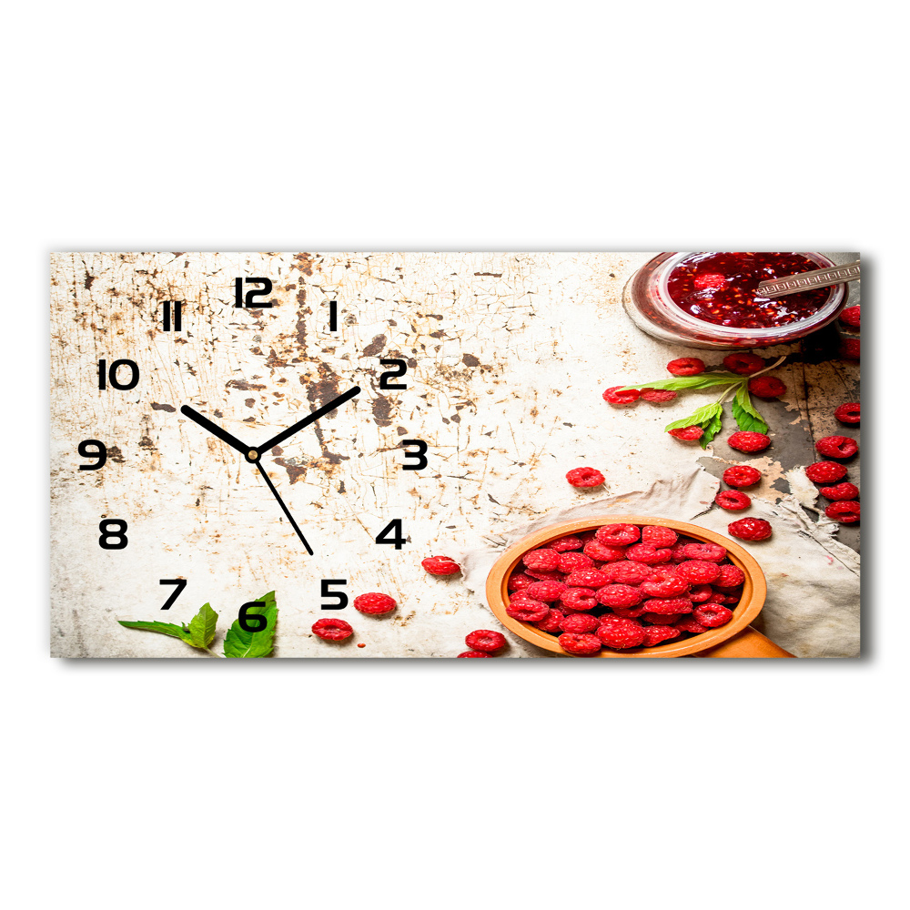 Horloge murale horizontale Confiture de framboises