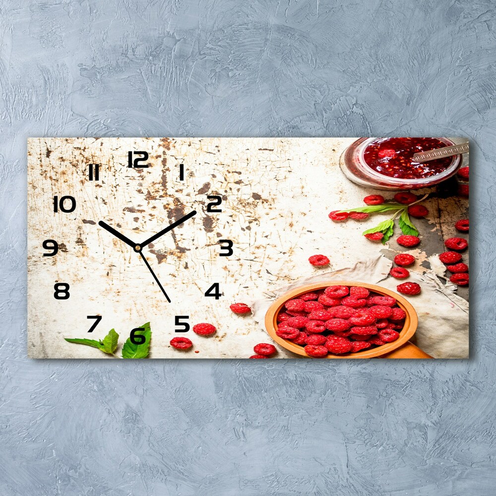 Horloge murale horizontale Confiture de framboises