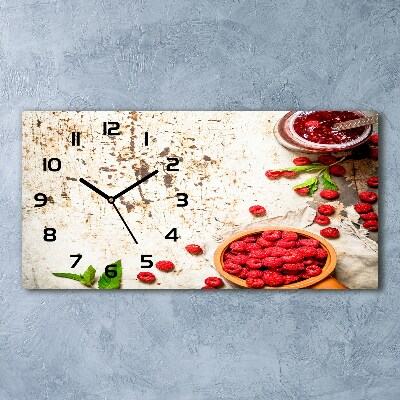 Horloge murale horizontale Confiture de framboises