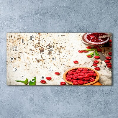 Horloge murale horizontale Confiture de framboises