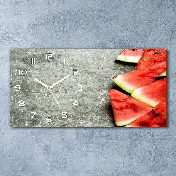 Horloge horizontale en verre Tranches de pastèque