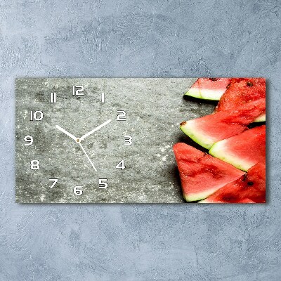 Horloge horizontale en verre Tranches de pastèque