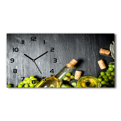 Horloge horizontale en verre Vin blanc et fruits