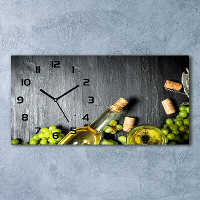 Horloge horizontale en verre Vin blanc et fruits