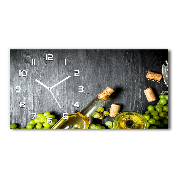 Horloge horizontale en verre Vin blanc et fruits