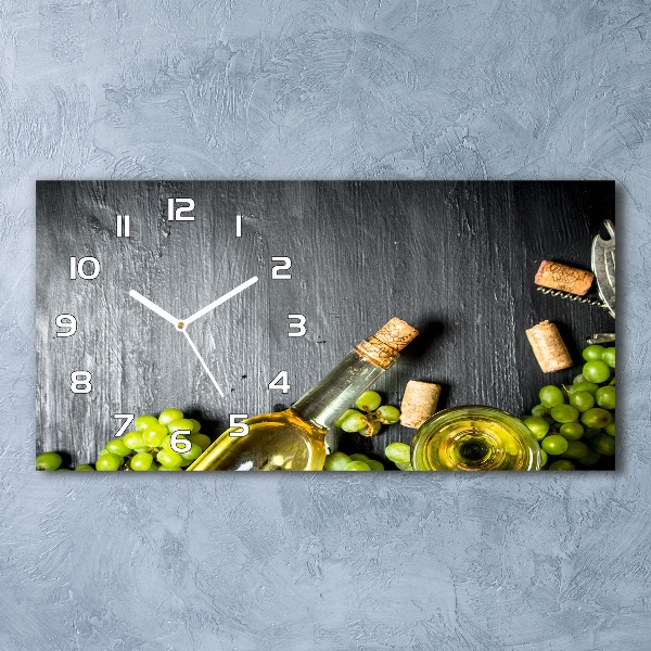 Horloge horizontale en verre Vin blanc et fruits