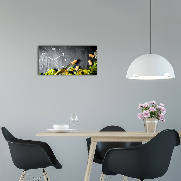 Horloge horizontale en verre Vin blanc et fruits