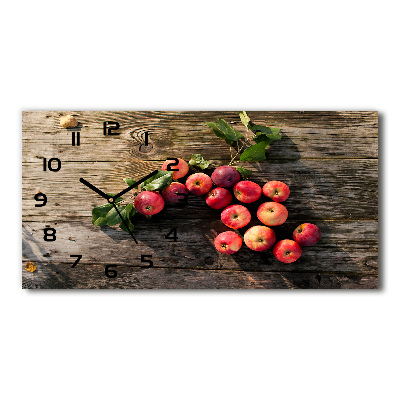Horloge horizontale en verre Pommes sur la table