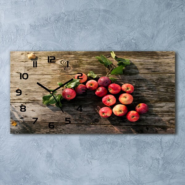 Horloge horizontale en verre Pommes sur la table