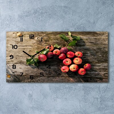 Horloge horizontale en verre Pommes sur la table