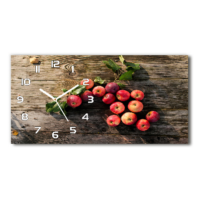 Horloge horizontale en verre Pommes sur la table