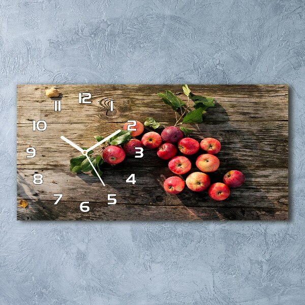 Horloge horizontale en verre Pommes sur la table