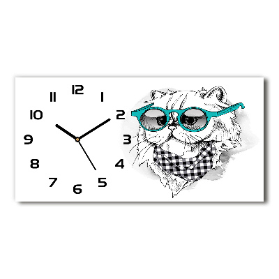 Horloge horizontale Chat à lunettes