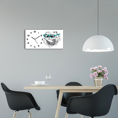Horloge horizontale Chat à lunettes