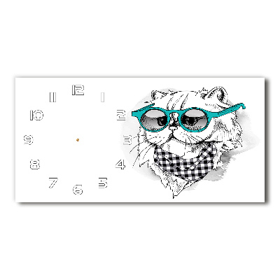 Horloge horizontale Chat à lunettes